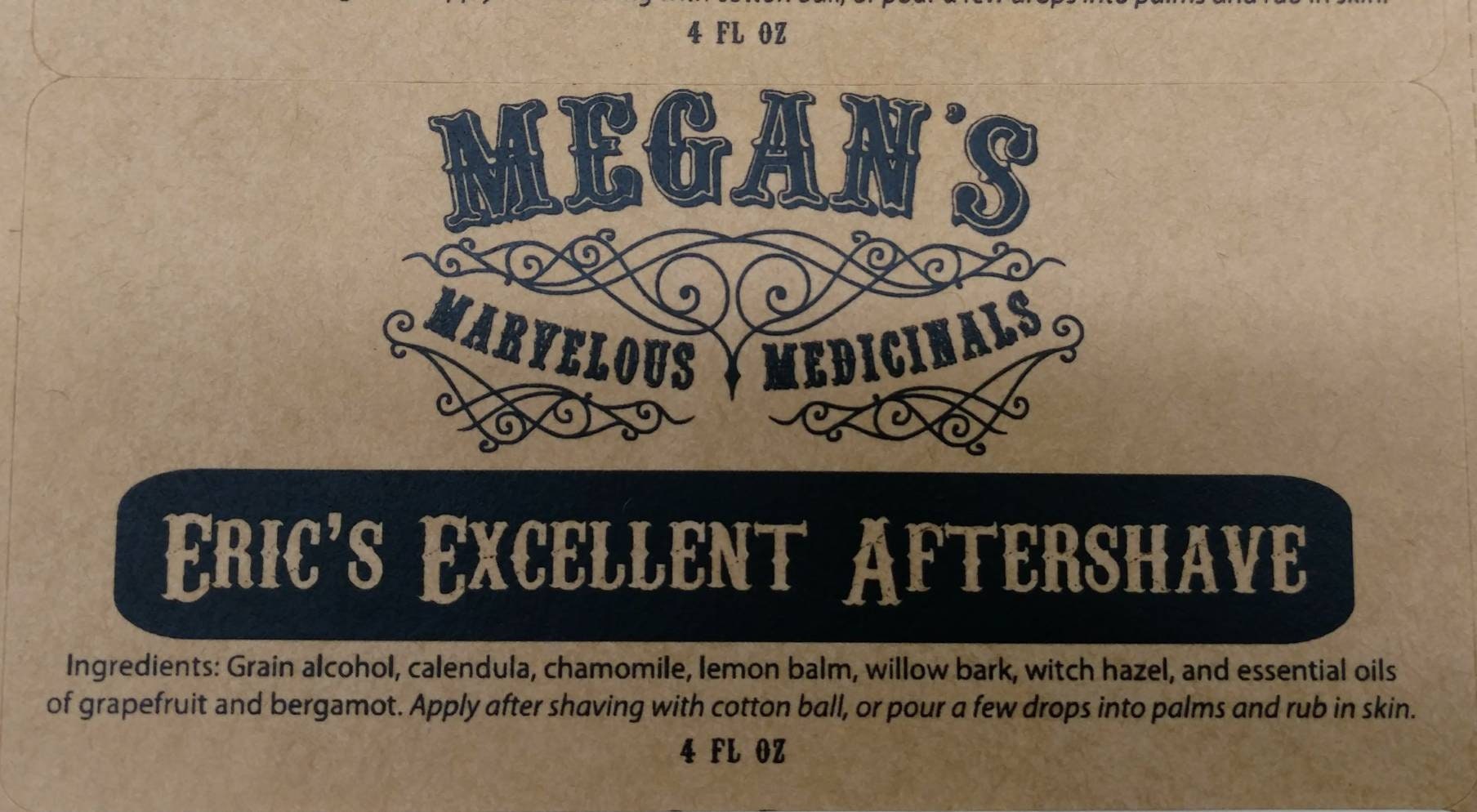 Eric’s Excellent Aftershave – Natural Herbal Aftershave with Calendula, Chamomile & Lemon Balm