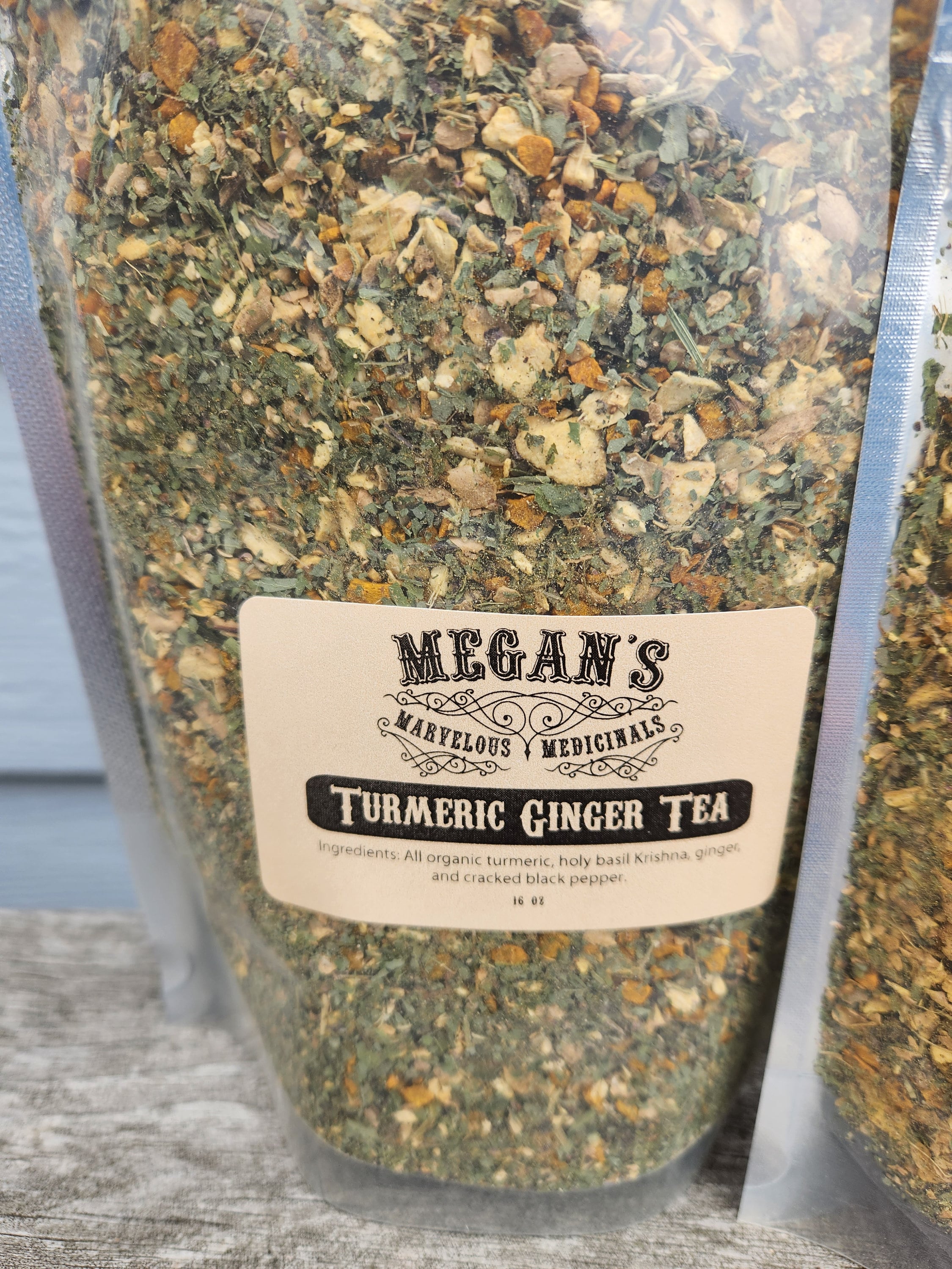 Turmeric Ginger Organic Tea Loose Leaf Herbal Blend Caffeine-Free