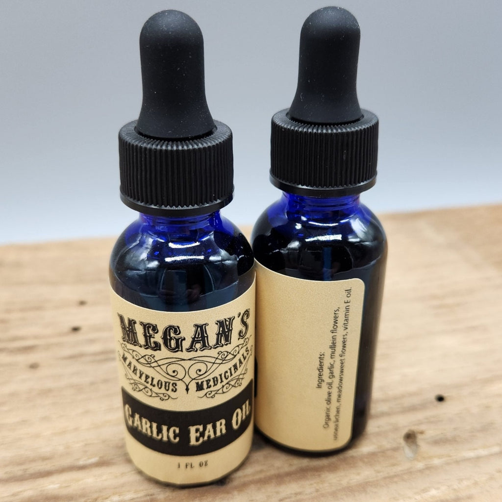 Garlic Ear Oil  Herbal Botanical Ear Skin Oil with Usnea Mullein Meadowsweet