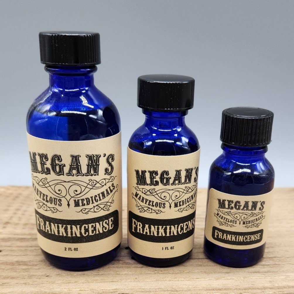 Frankincense Essential Oil – Pure Organic Essential Oil in Blue Glass – for Diffusers, DIY Blends & Aromatic Crafting