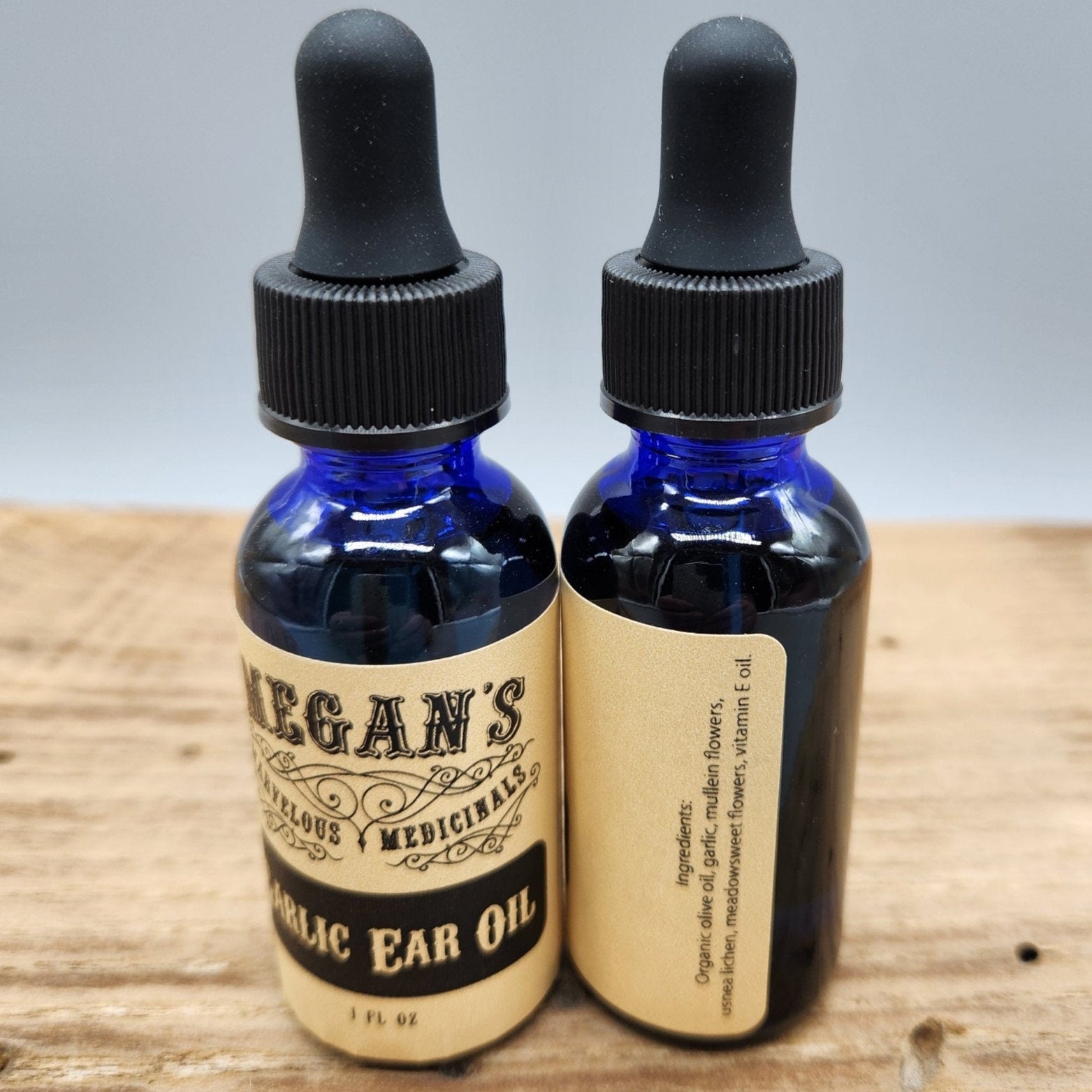 Garlic Ear Oil  Herbal Botanical Ear Skin Oil with Usnea Mullein Meadowsweet