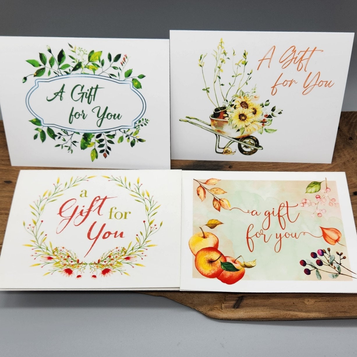Seasonal Greeting Cards – Watercolor Floral Card Set with Envelopes, Blank Inside