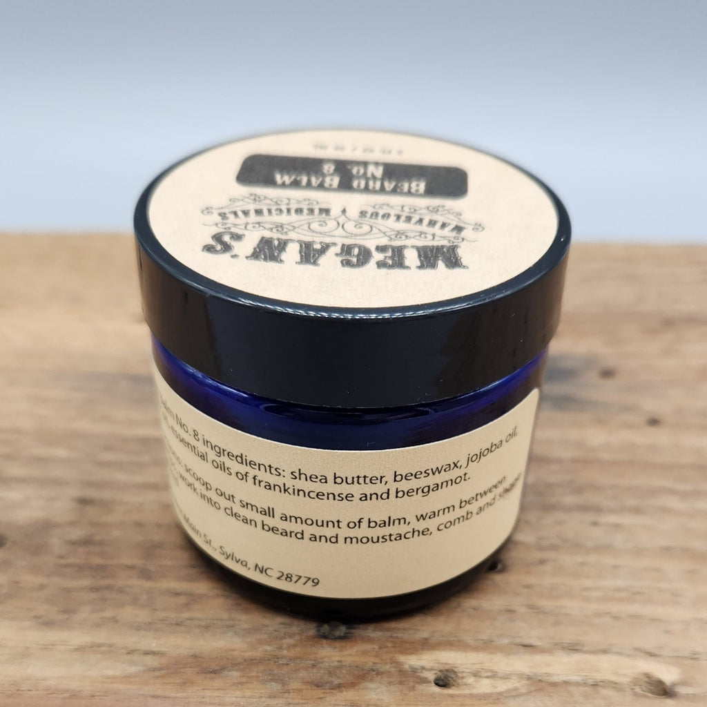 No. 8 Natural Beard Balm Styling Conditioning Balm Shea  Beeswax Grooming Wax Smooth, Shape  Light Shine