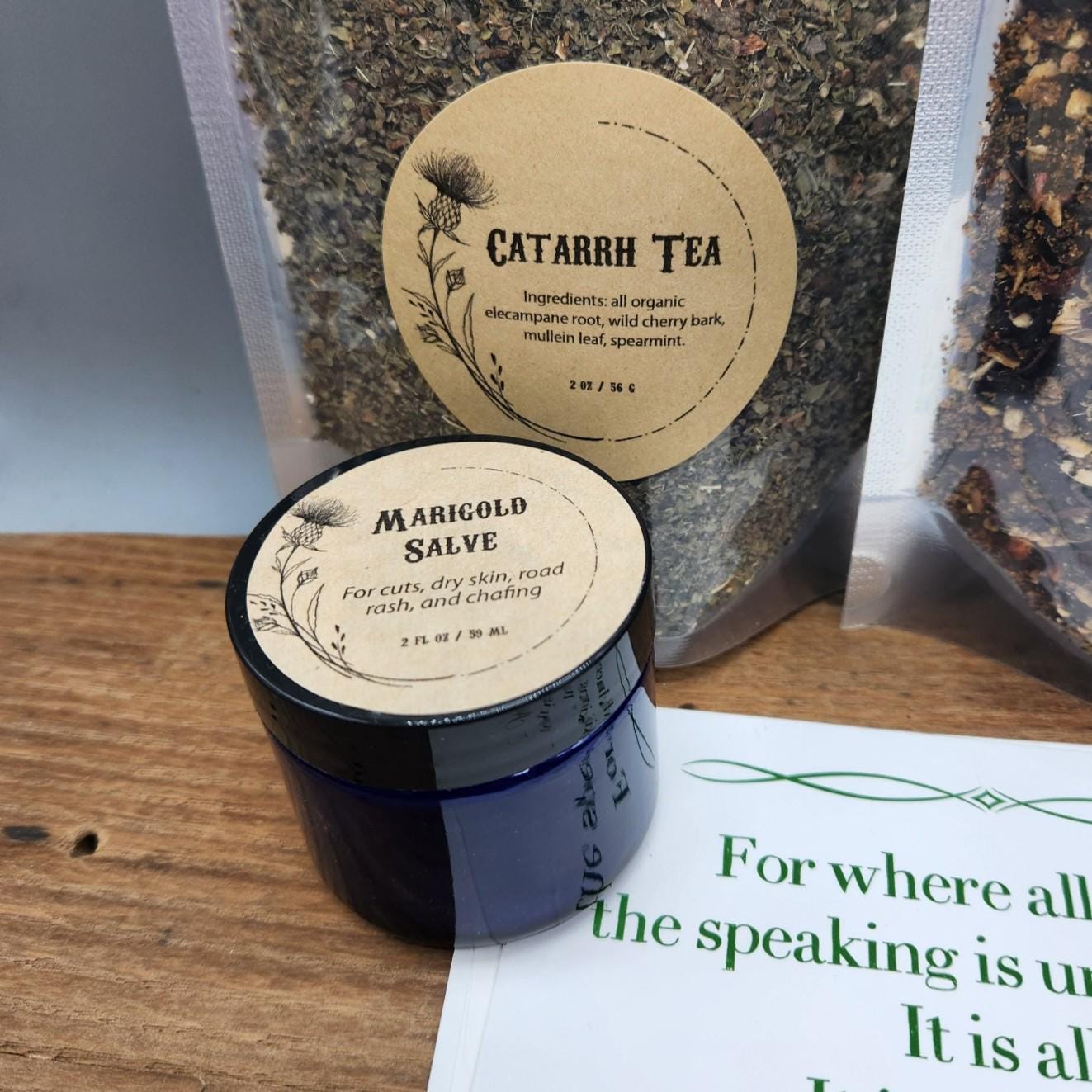 Outlander Inspired Herbal Gift Set – Apothecary Style Teas & Salves – Fantasy Book Lover Gift