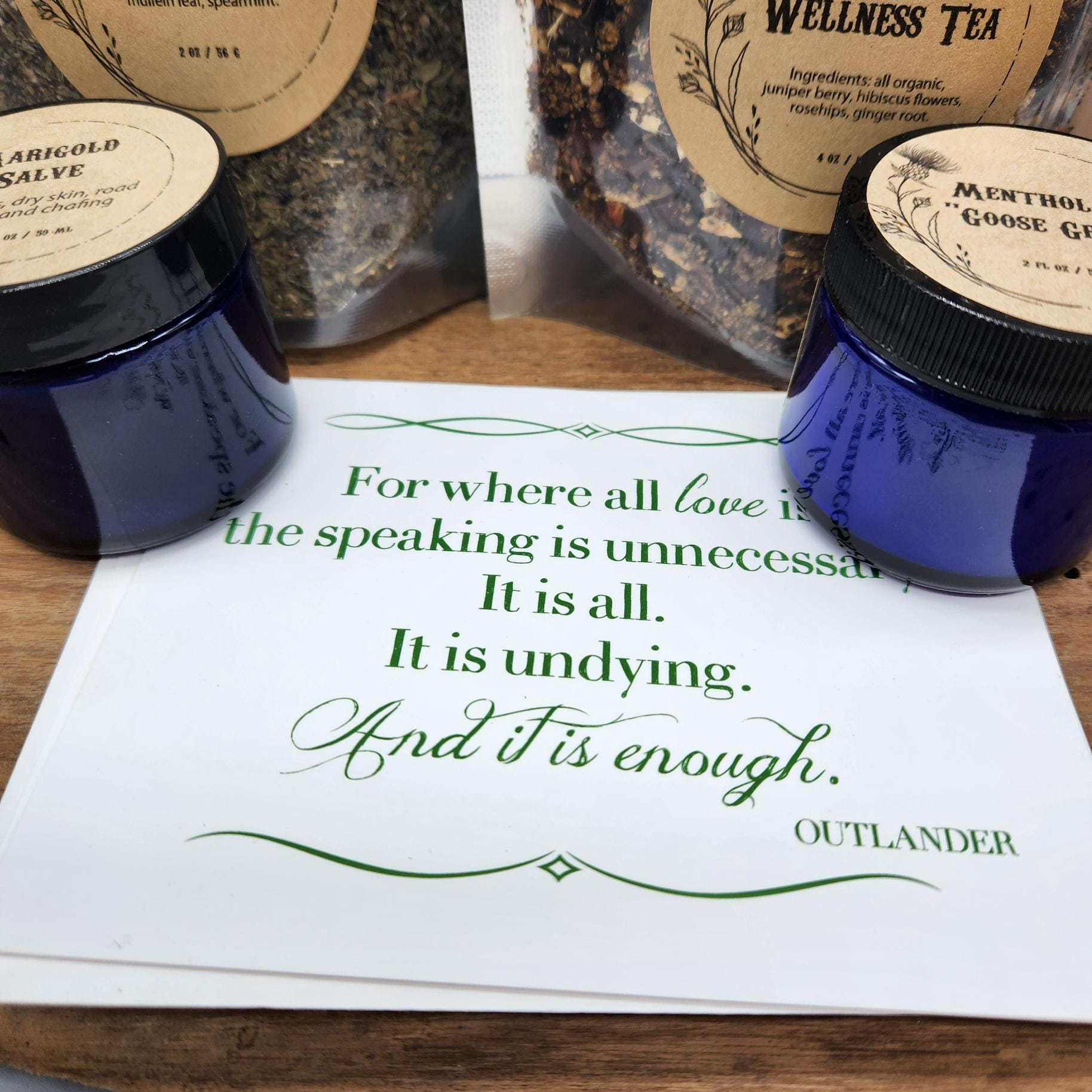 Outlander Inspired Herbal Gift Set – Apothecary Style Teas & Salves – Fantasy Book Lover Gift