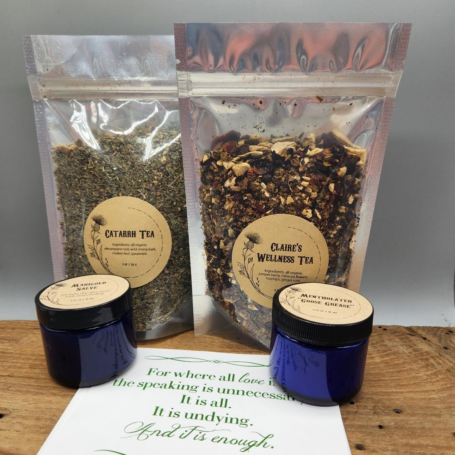 Outlander Inspired Herbal Gift Set – Apothecary Style Teas & Salves – Fantasy Book Lover Gift
