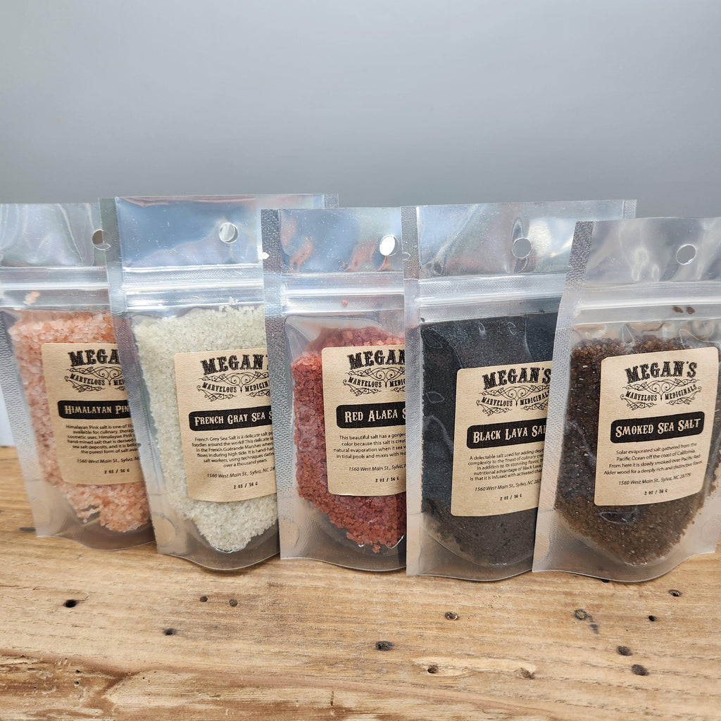 Gourmet Salt Sampler Set – Black Lava, Red Alaea, Smoked, Himalayan & French Grey Sea Salt