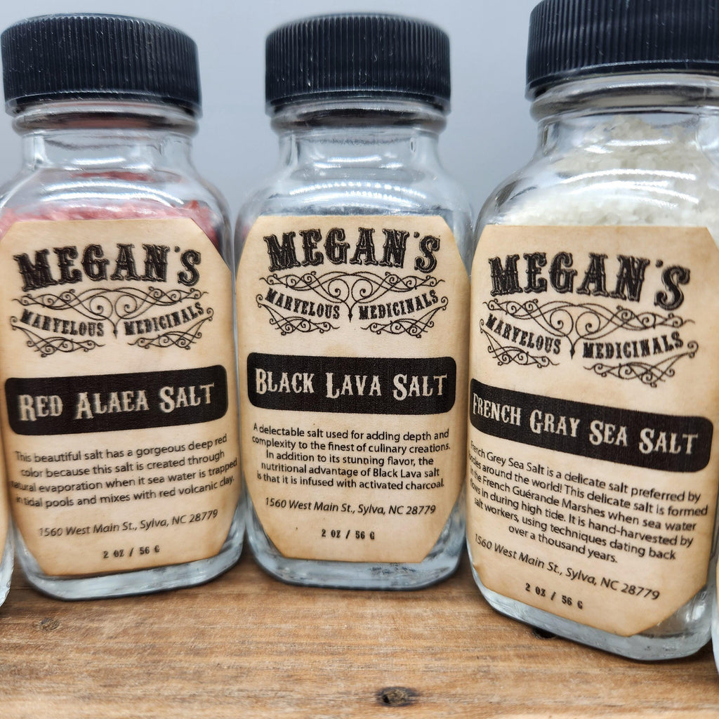 Gourmet Salt Sampler Set – 5 Artisan Salts in French Square Glass Bottles