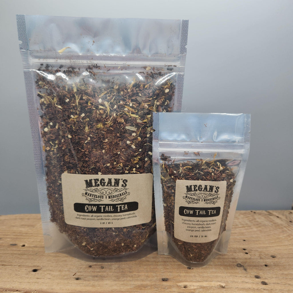 Cow Tail Organic Tea, Caramel Vanilla Loose Leaf Gourmet Herbal Blend