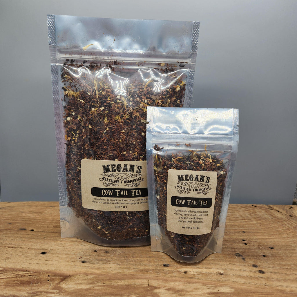 Cow Tail Organic Tea, Caramel Vanilla Loose Leaf Gourmet Herbal Blend