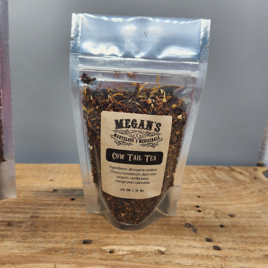 Cow Tail Organic Tea, Caramel Vanilla Loose Leaf Gourmet Herbal Blend