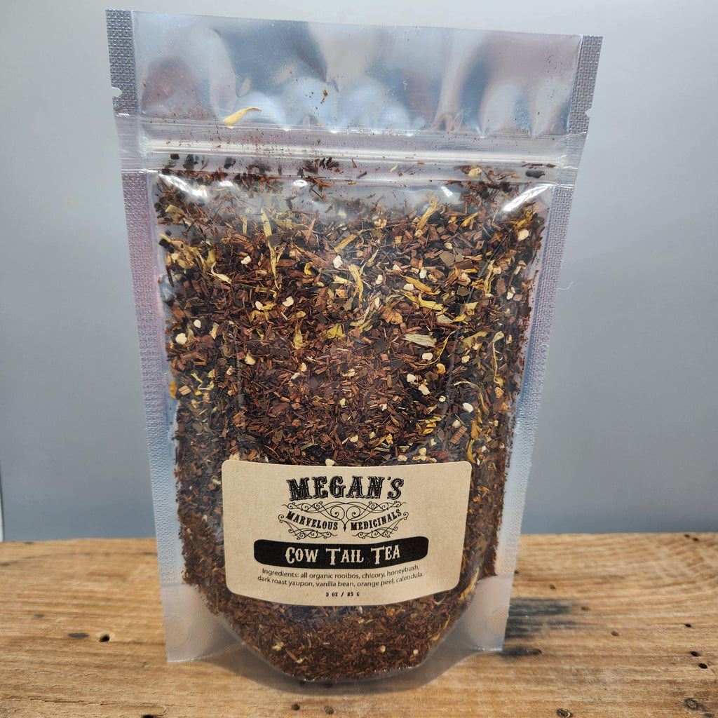 Cow Tail Organic Tea, Caramel Vanilla Loose Leaf Gourmet Herbal Blend