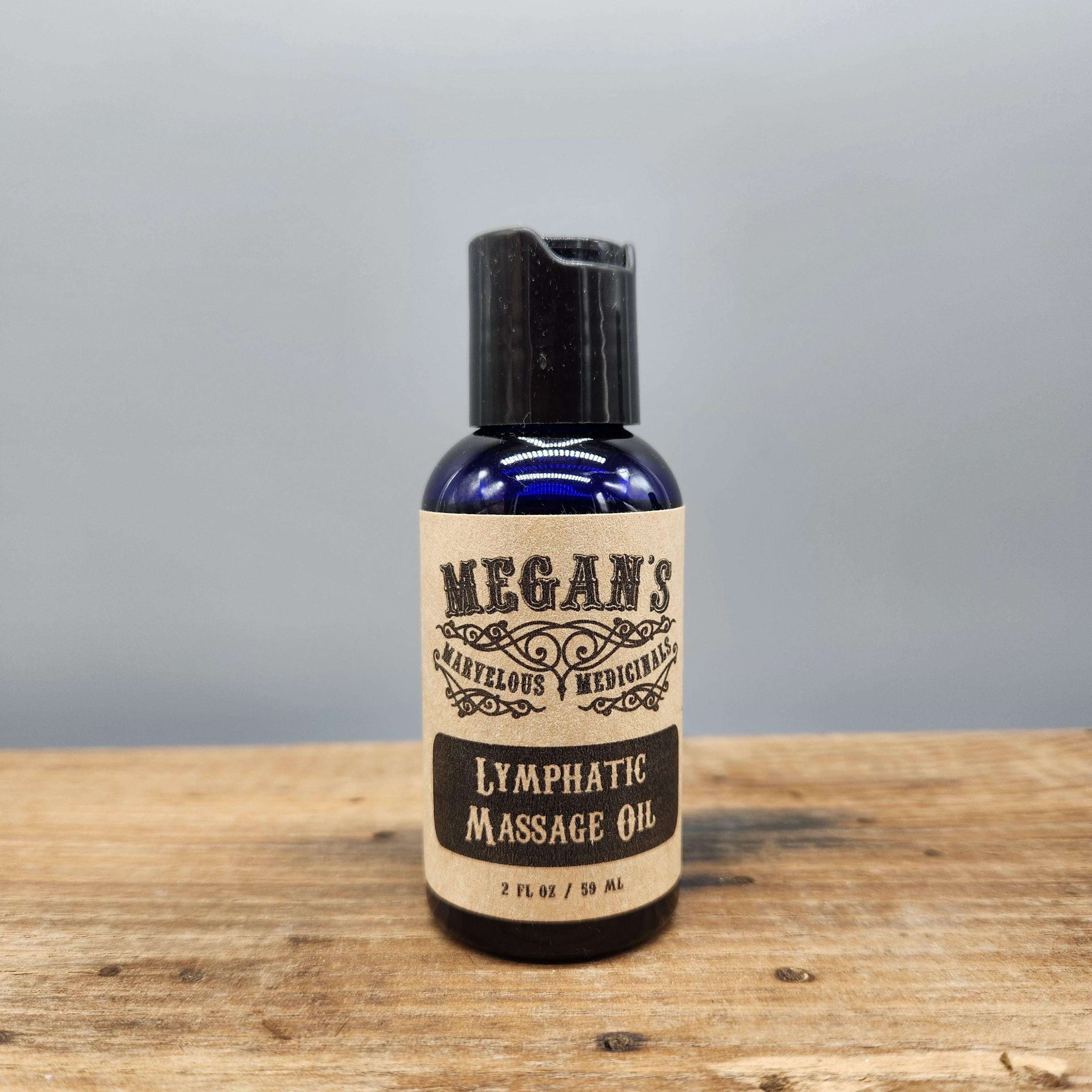 Lymphatic Massage Oil – Organic Massage Oil Blend with Avocado, Grapeseed, Argan Essential Oils – Hydrating Body Oil for Massage & SelfCare