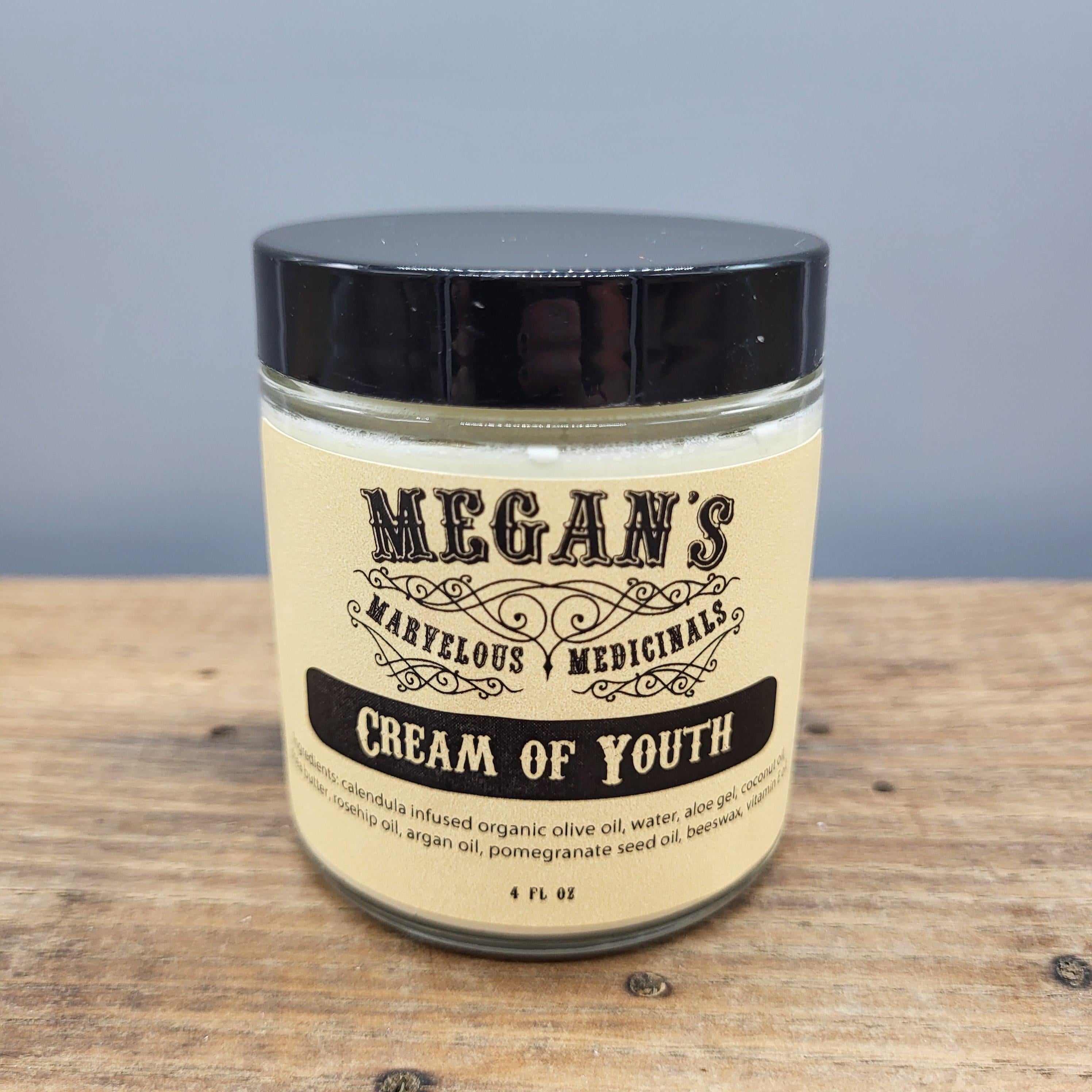 Cream of Youth, Natural Anti Aging Face Cream, Organic Calendula & Argan Oil Moisturizer, Hydrating Rosehip Pomegranate Skin Care, Handmade