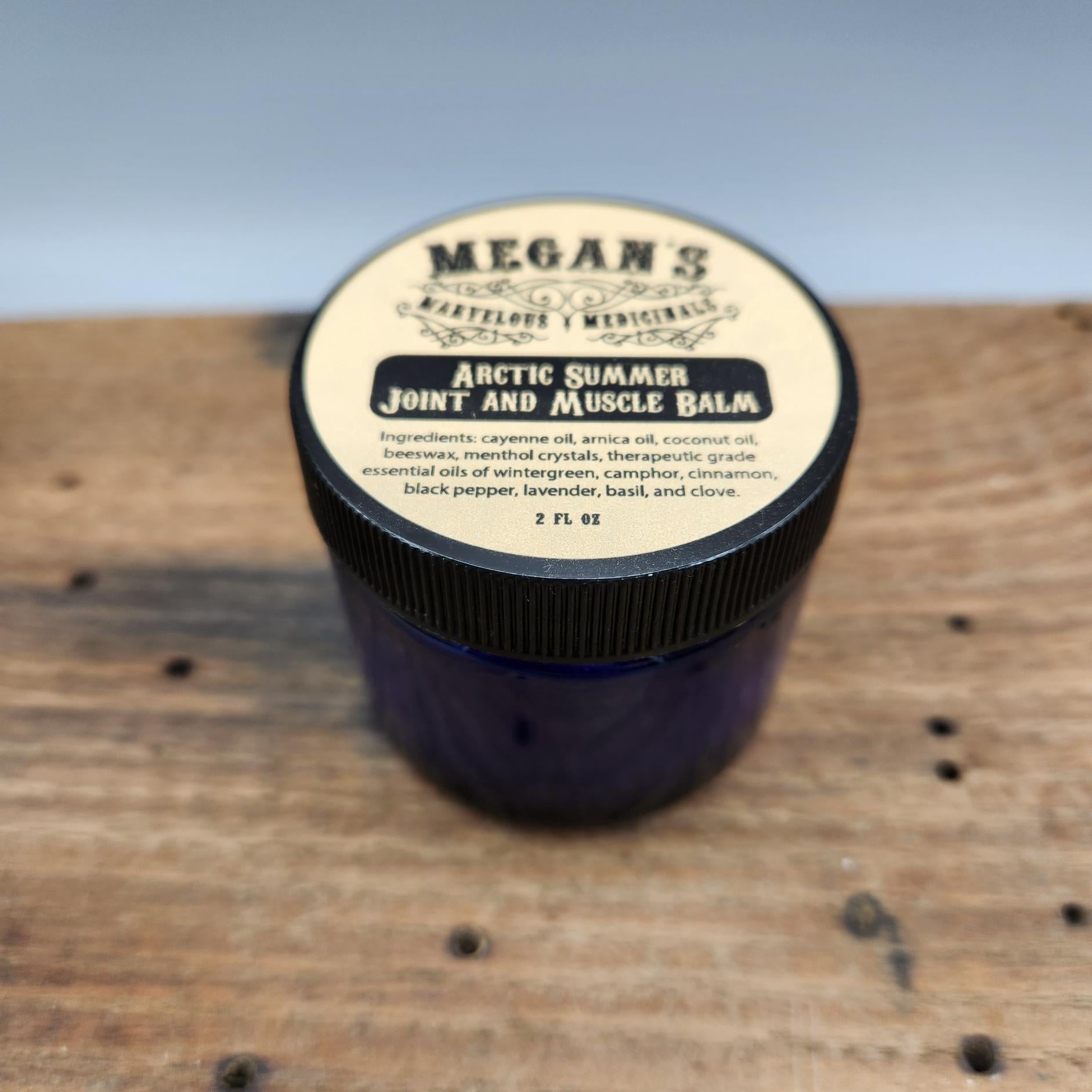 Arctic Summer Joint and Muscle Balm Organic Cooling Warming Herbal Salve with Arnica, Menthol Crystals & Wintergreen Ice Heat Scented Rub