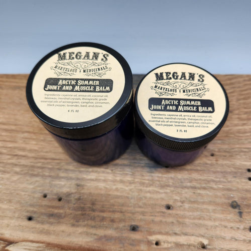 Arctic Summer Joint and Muscle Balm Organic Cooling Warming Herbal Salve with Arnica, Menthol Crystals & Wintergreen Ice Heat Scented Rub