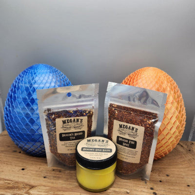 Dragon Egg Gift Set – Herbal Salve, Fire Spice & Dragon’s Hoard Tea with 3D Printed Dragon Egg