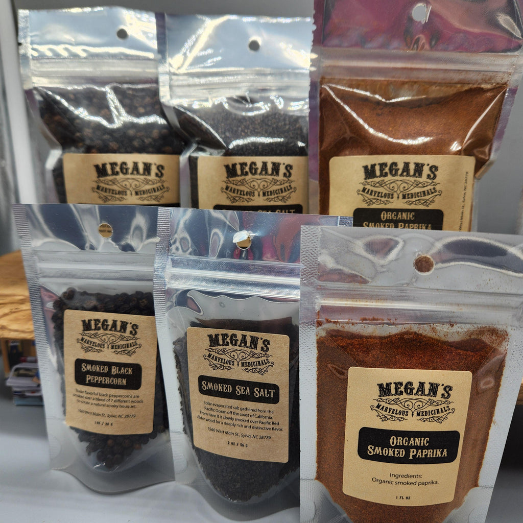 Smoked Spice Trio – Smoked Sea Salt, Smoked Paprika & Smoked Black Peppercorns