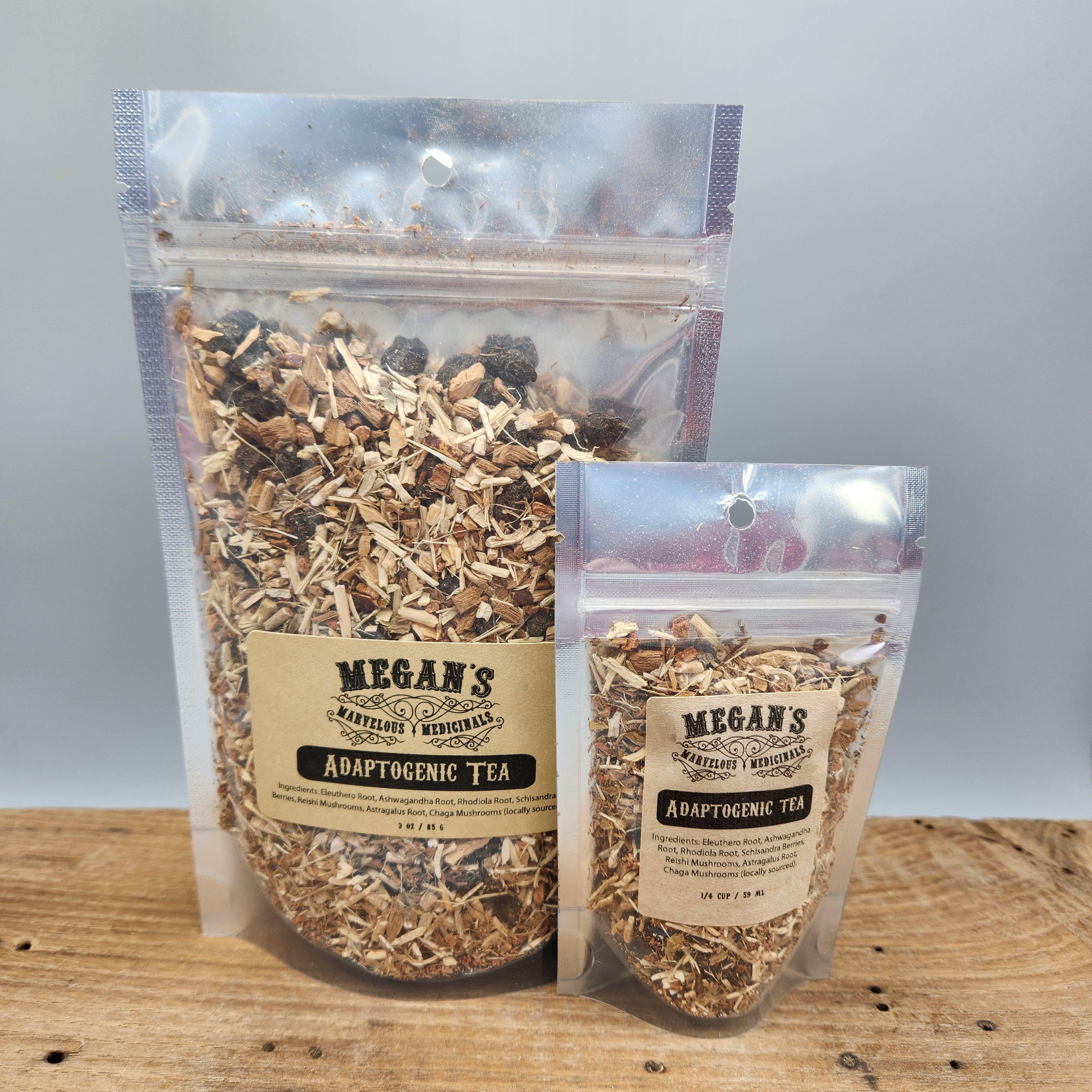 Adaptogen Herbal Organic  Tea Loose Leaf Blend with Ashwagandha, Rhodiola, Schisandra & Reishi  botanical blend