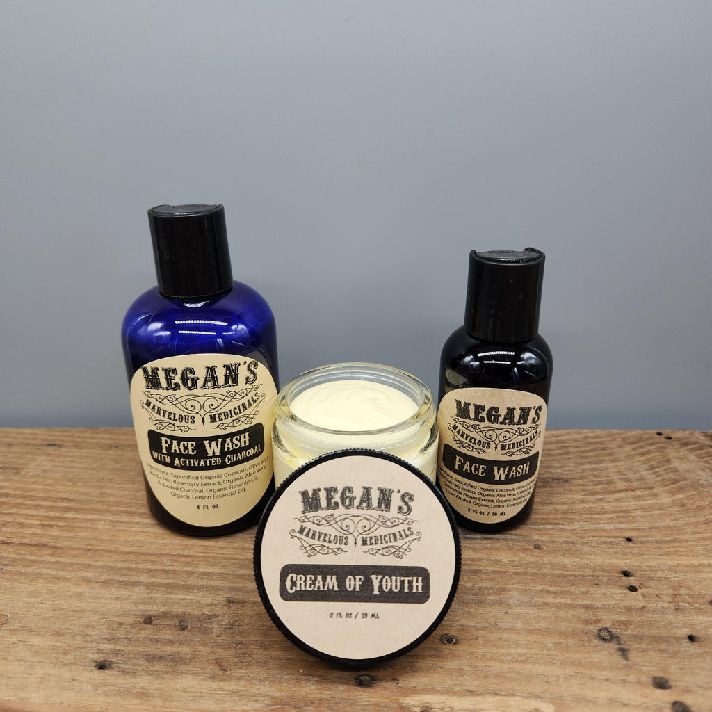 Face Care Gift Set, Face wash, cream of youth, no sulfates, rosehip oil, argan oil, vitamin E, calendula, pomegranate seed oil, gift bag