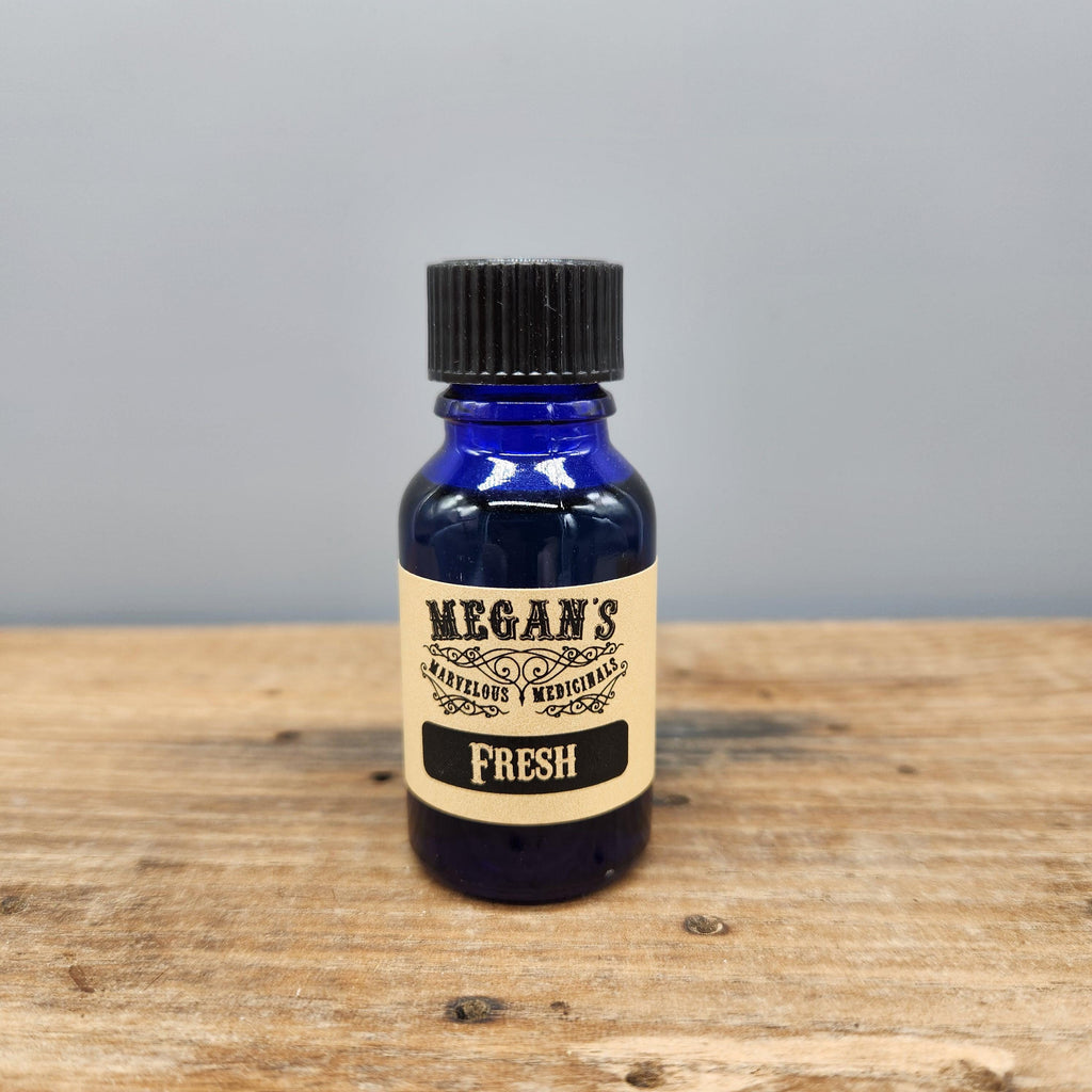 Fresh Essential Oil Blend – Clean Citrus Herbal Aroma for Diffusers, Room Spray & Linen Freshening – Blue Glass Bottle