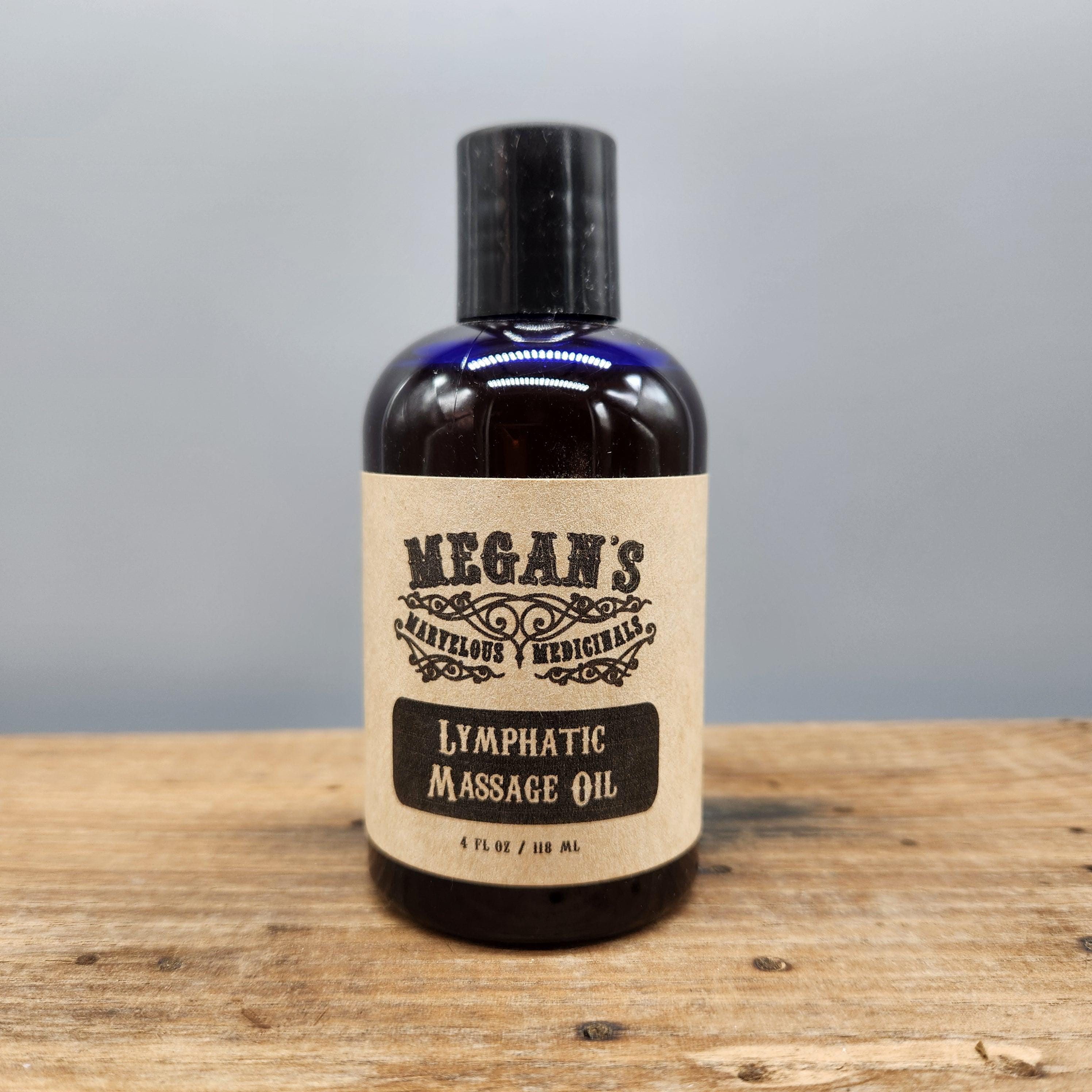 Lymphatic Massage Oil – Organic Massage Oil Blend with Avocado, Grapeseed, Argan Essential Oils – Hydrating Body Oil for Massage & SelfCare