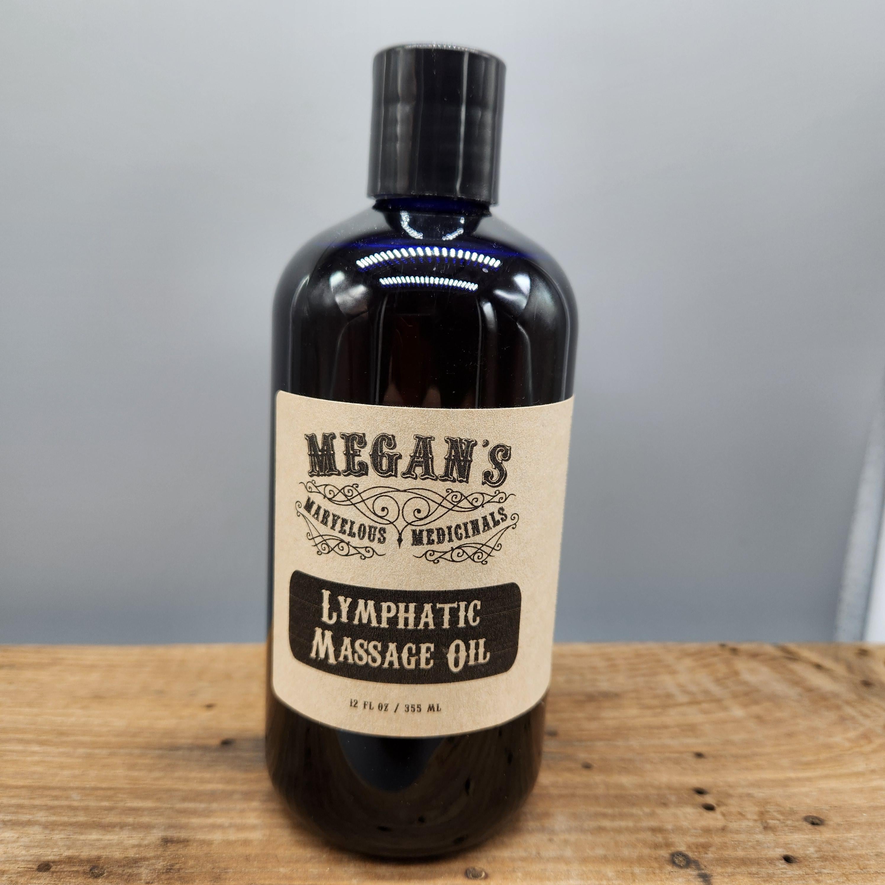 Lymphatic Massage Oil – Organic Massage Oil Blend with Avocado, Grapeseed, Argan Essential Oils – Hydrating Body Oil for Massage & SelfCare