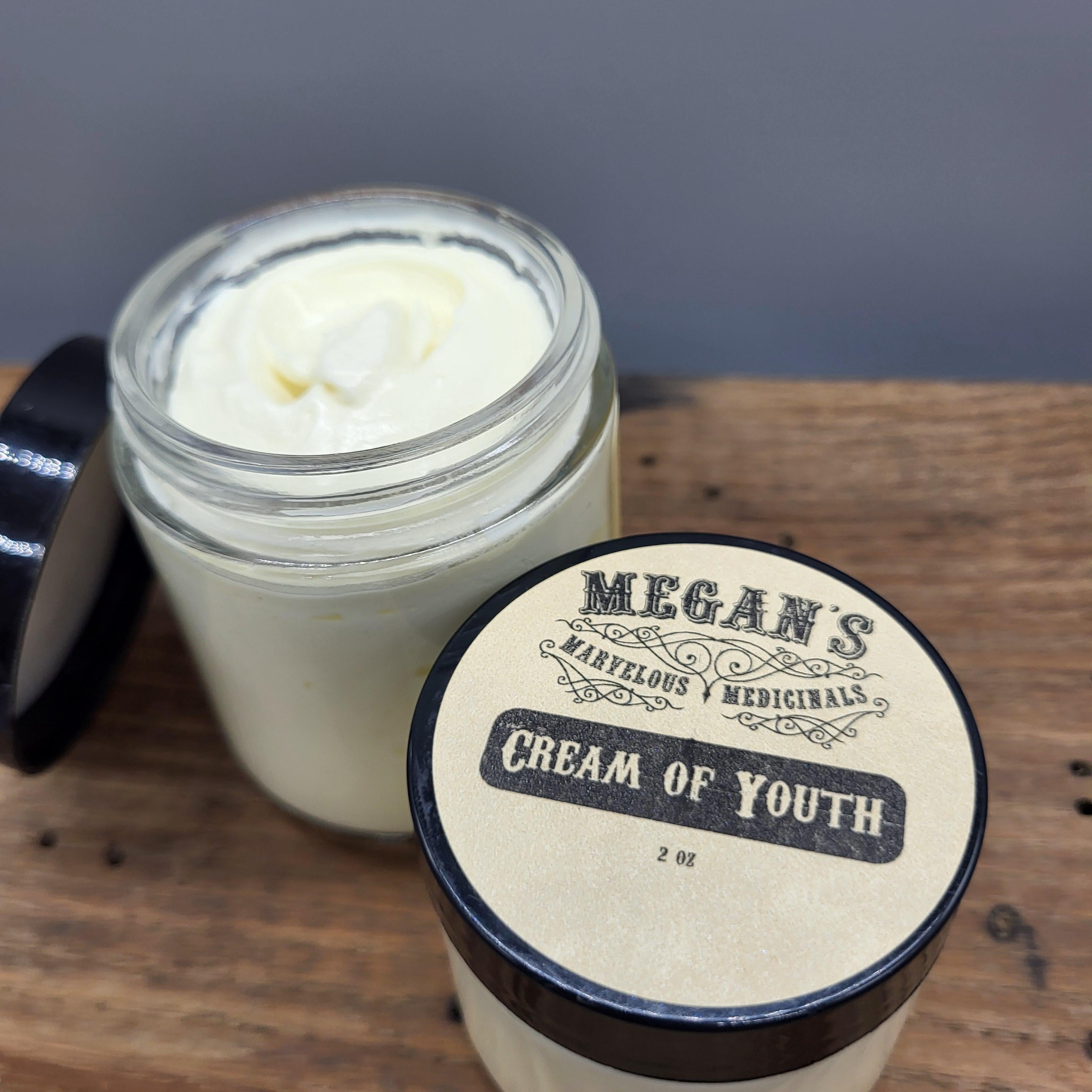 Cream of Youth, Natural Anti Aging Face Cream, Organic Calendula & Argan Oil Moisturizer, Hydrating Rosehip Pomegranate Skin Care, Handmade