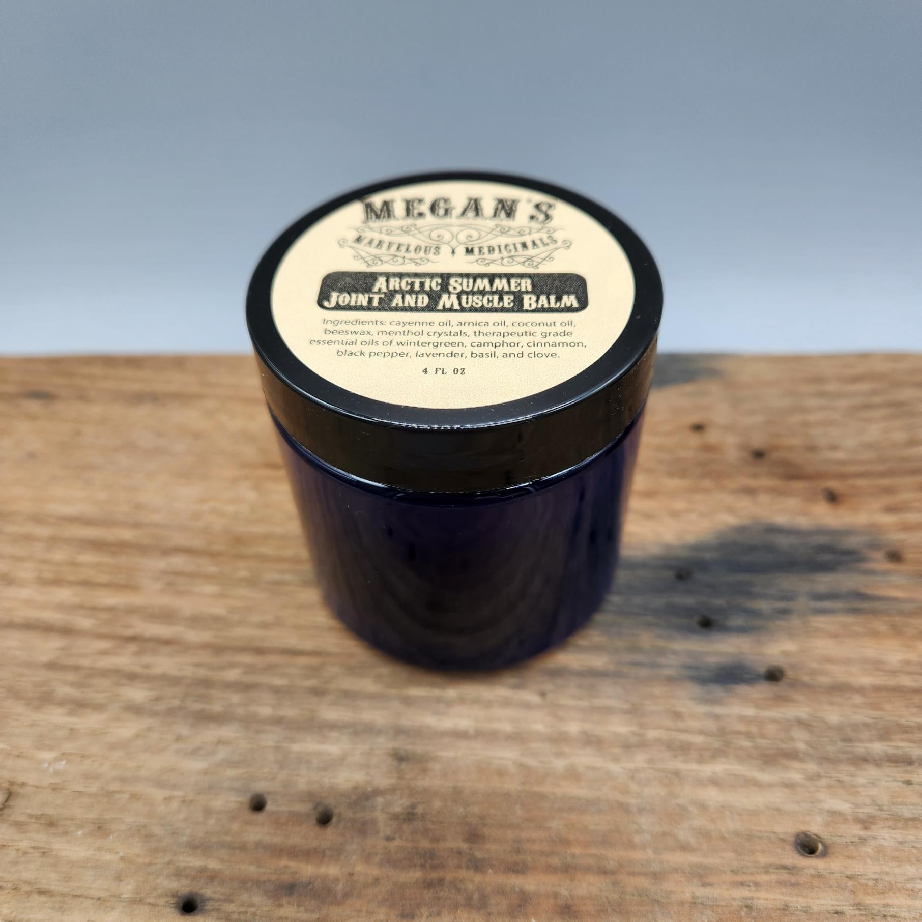 Arctic Summer Joint and Muscle Balm Organic Cooling Warming Herbal Salve with Arnica, Menthol Crystals & Wintergreen Ice Heat Scented Rub