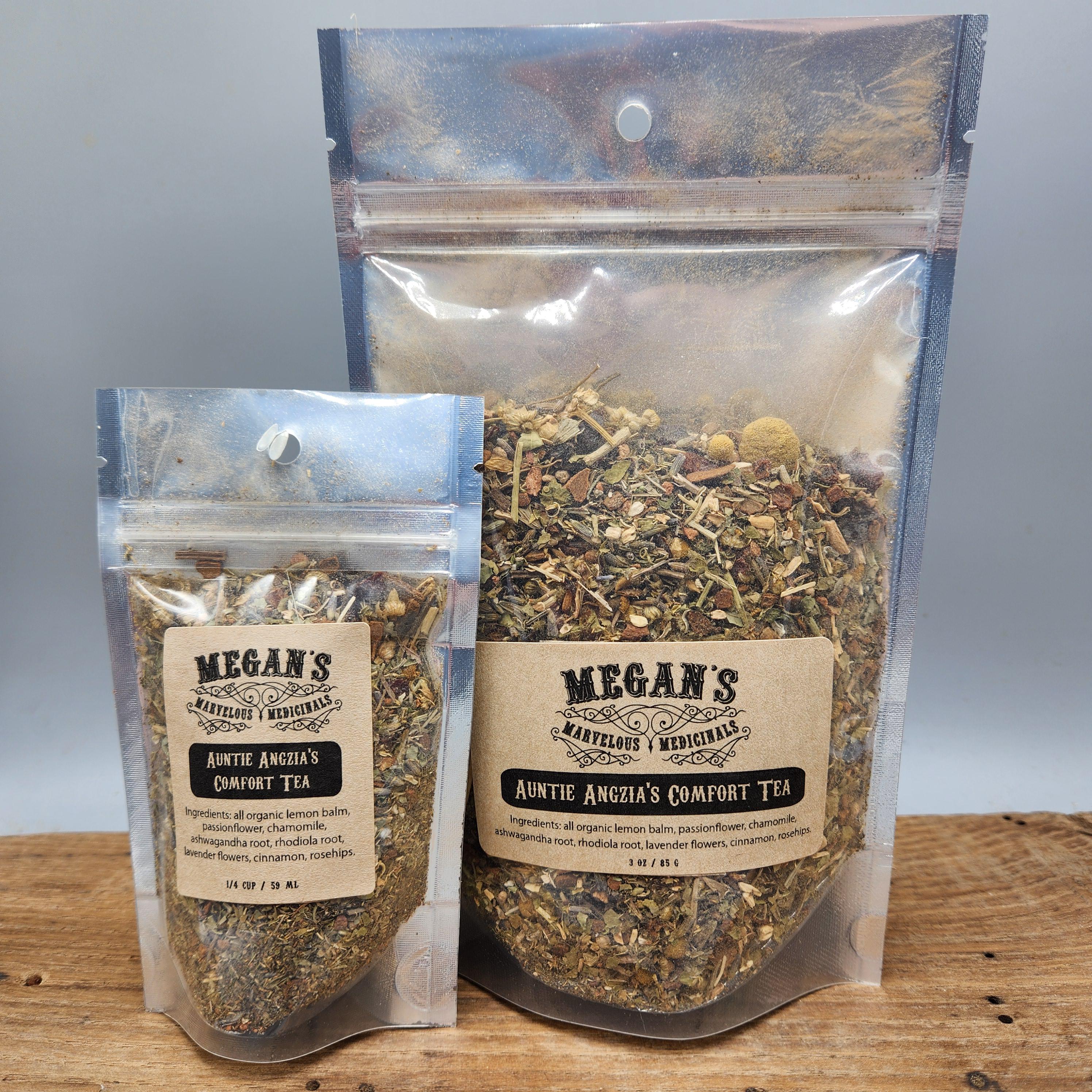 Auntie Angzia’s Comfort Tea Organic Loose Leaf Botanical Blend Caffeine-Free Floral Blend