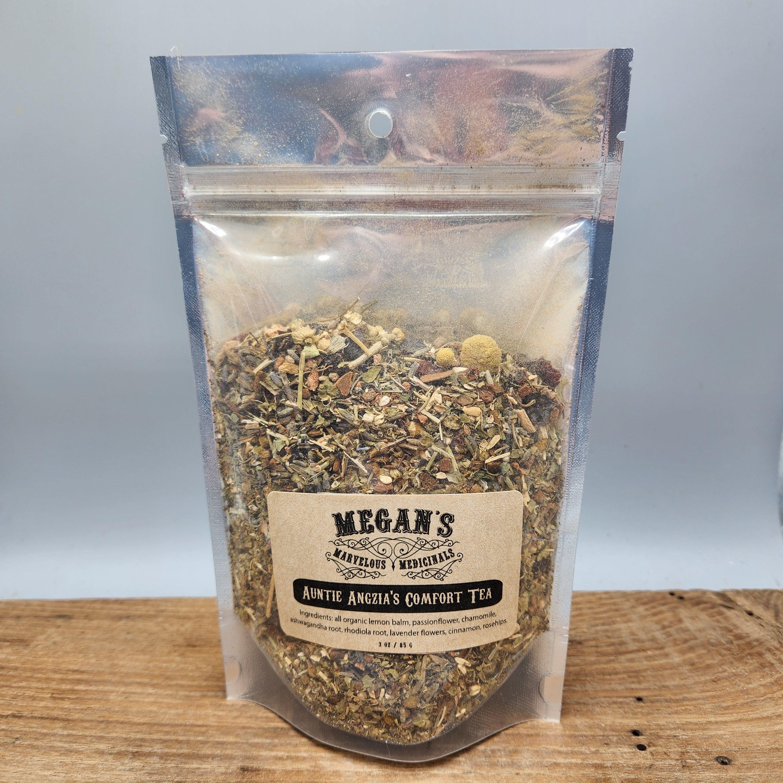 Auntie Angzia’s Comfort Tea Organic Loose Leaf Botanical Blend Caffeine-Free Floral Blend