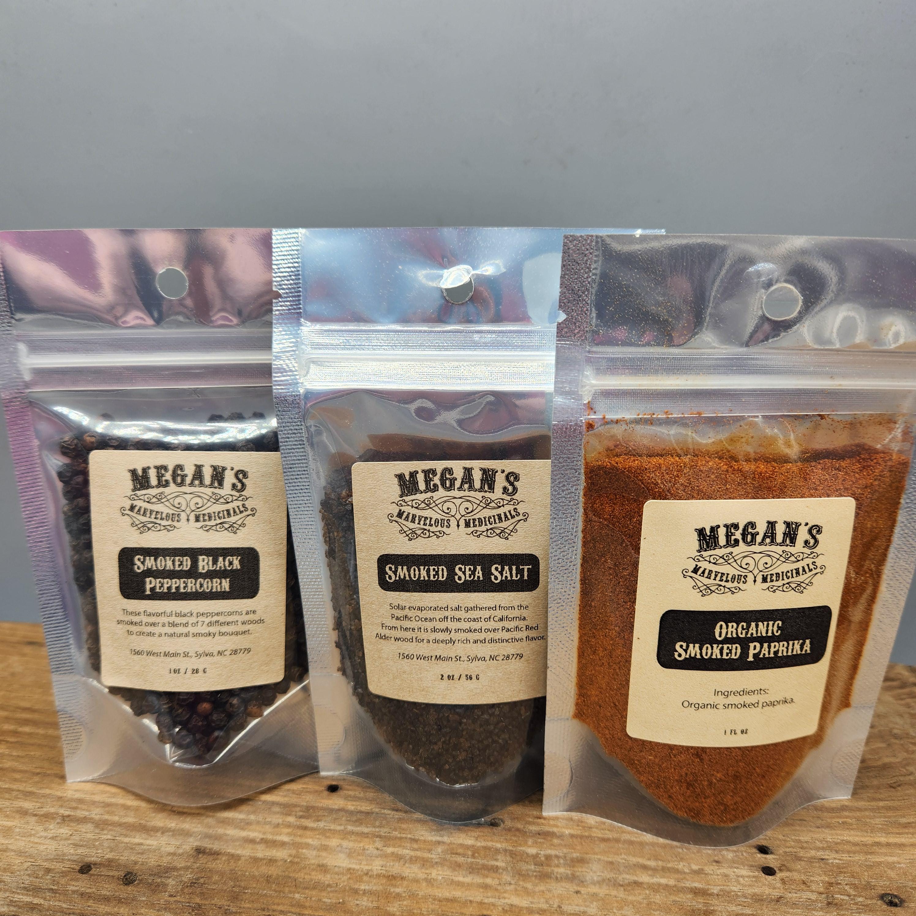 Smoked Spice Trio – Smoked Sea Salt, Smoked Paprika & Smoked Black Peppercorns