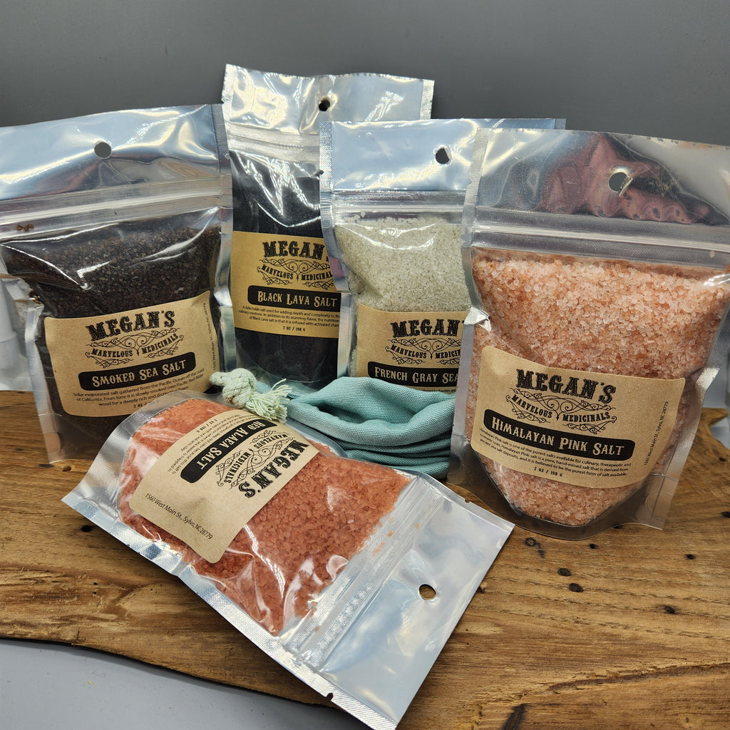 Gourmet Salt Sampler Set – Black Lava, Red Alaea, Smoked, Himalayan & French Grey Sea Salt