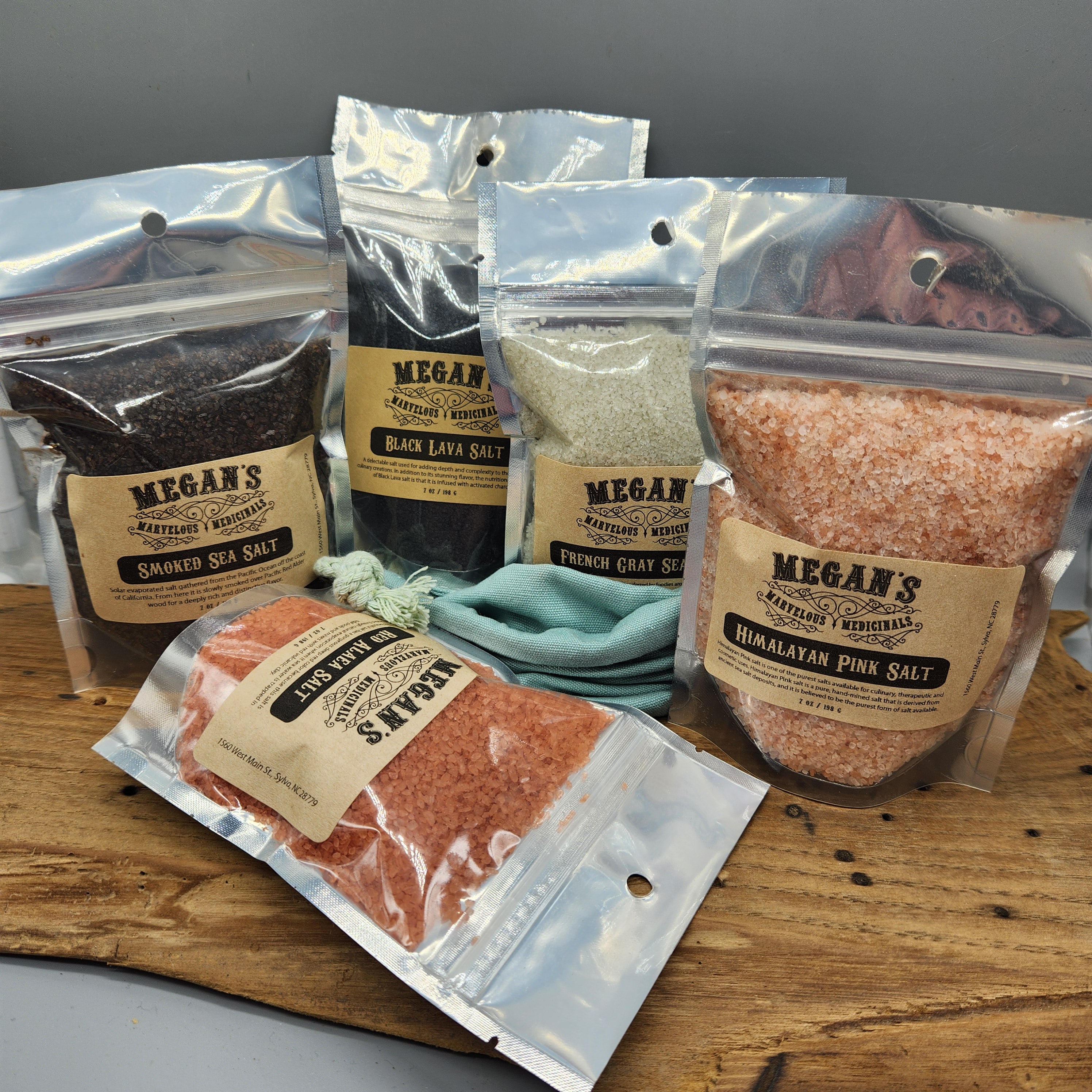 Gourmet Salt Sampler Set – Black Lava, Red Alaea, Smoked, Himalayan & French Grey Sea Salt