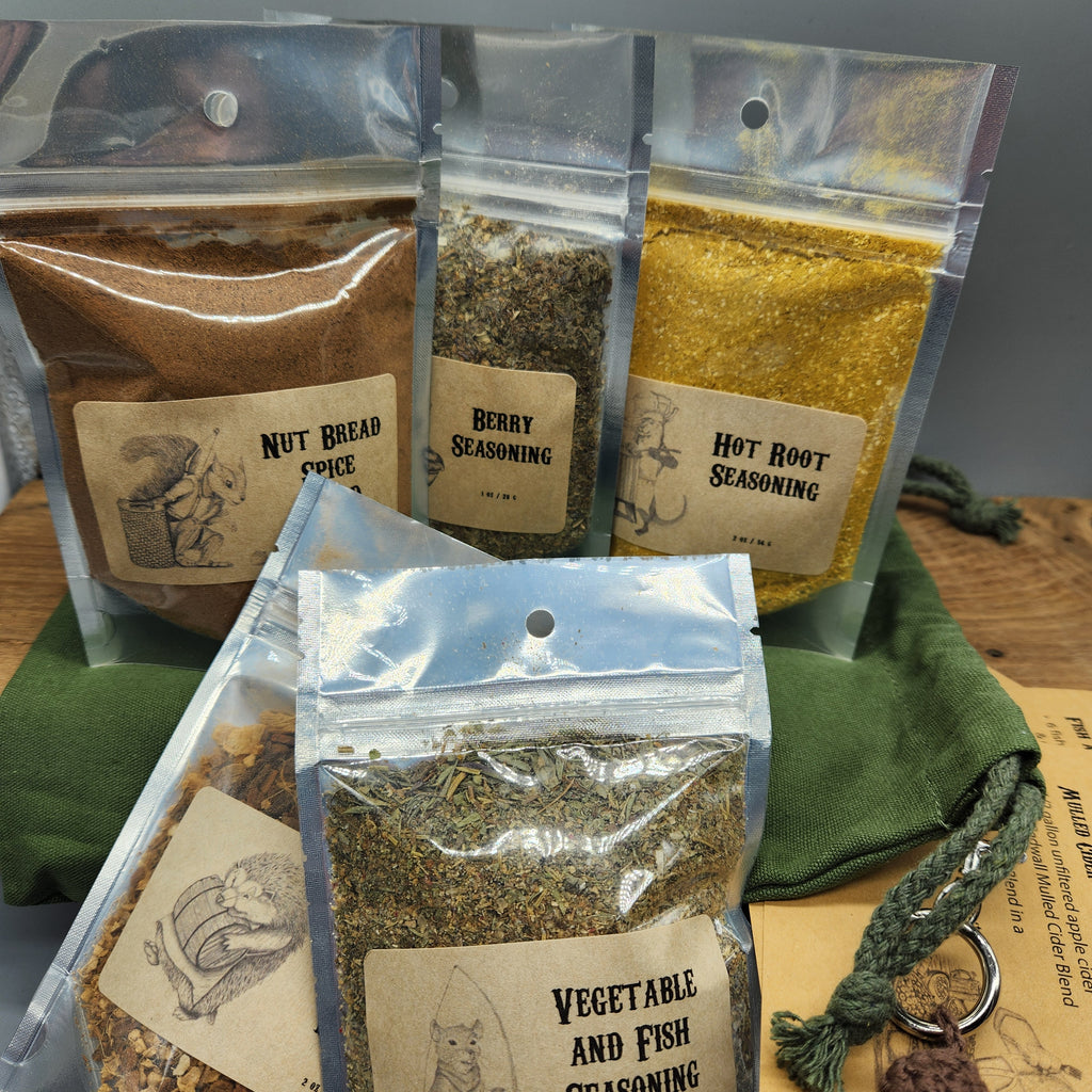 Redwall Inspired Spice Set – 5 Fantasy Cooking Blends with Recipe Cards & 3D Barrel