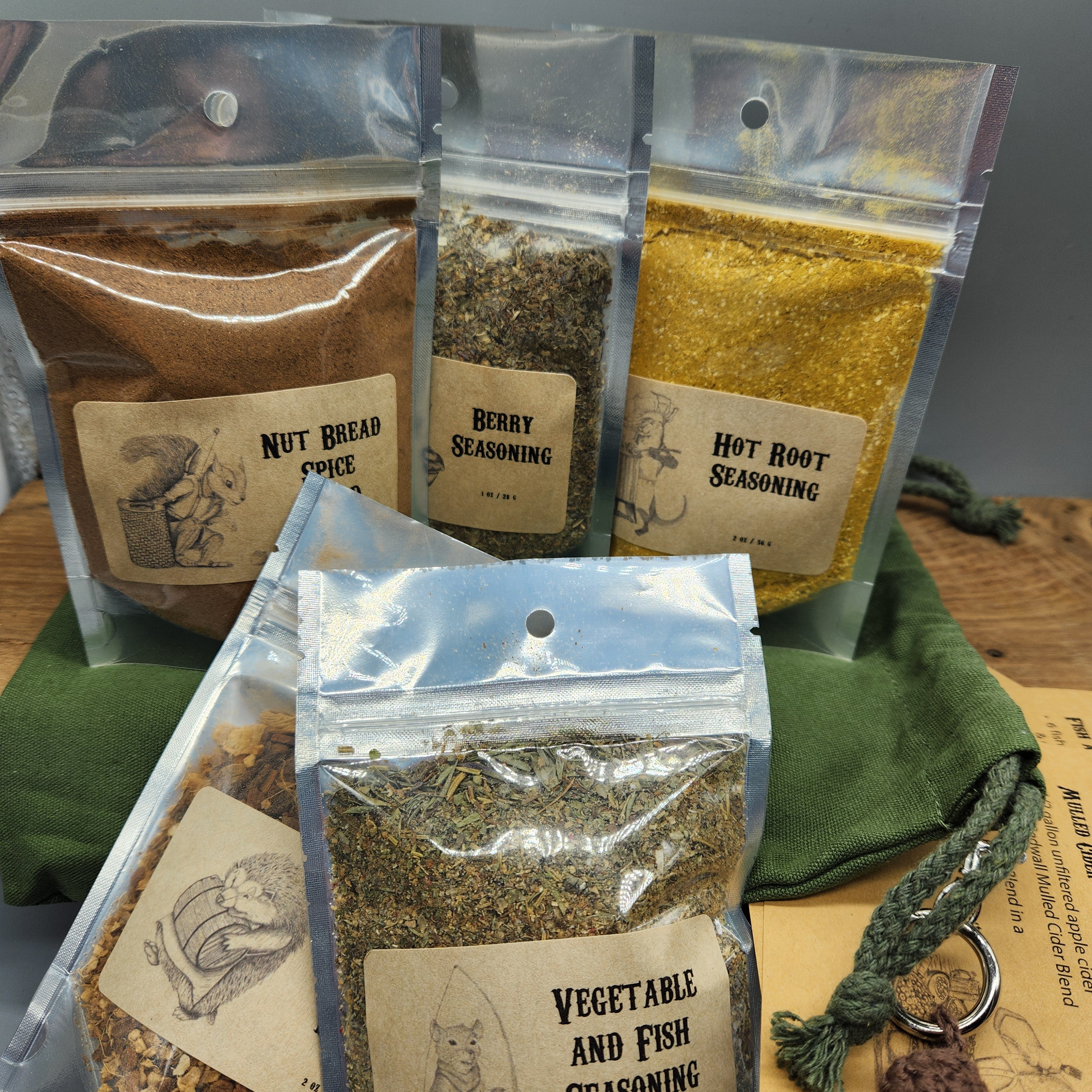 Redwall Inspired Spice Set – 5 Fantasy Cooking Blends with Recipe Cards & 3D Barrel