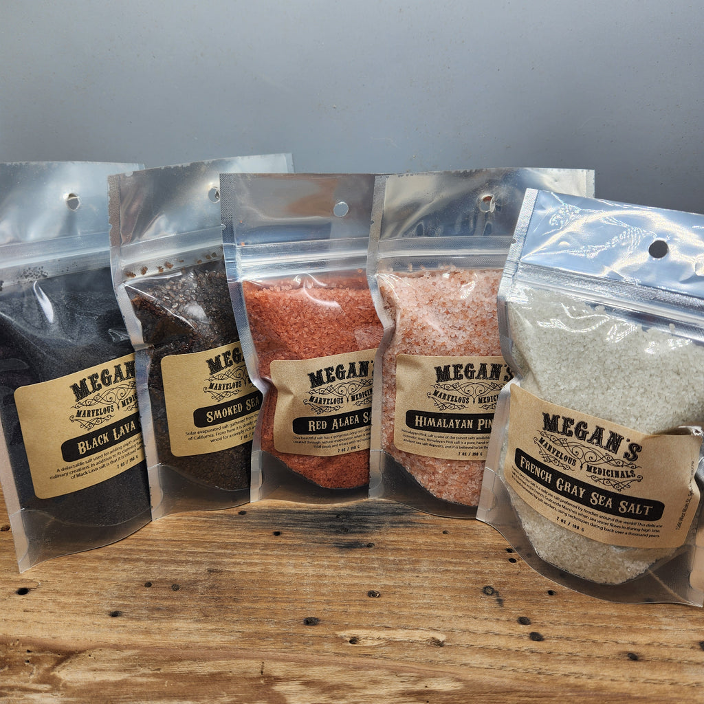 Gourmet Salt Sampler Set – Black Lava, Red Alaea, Smoked, Himalayan & French Grey Sea Salt