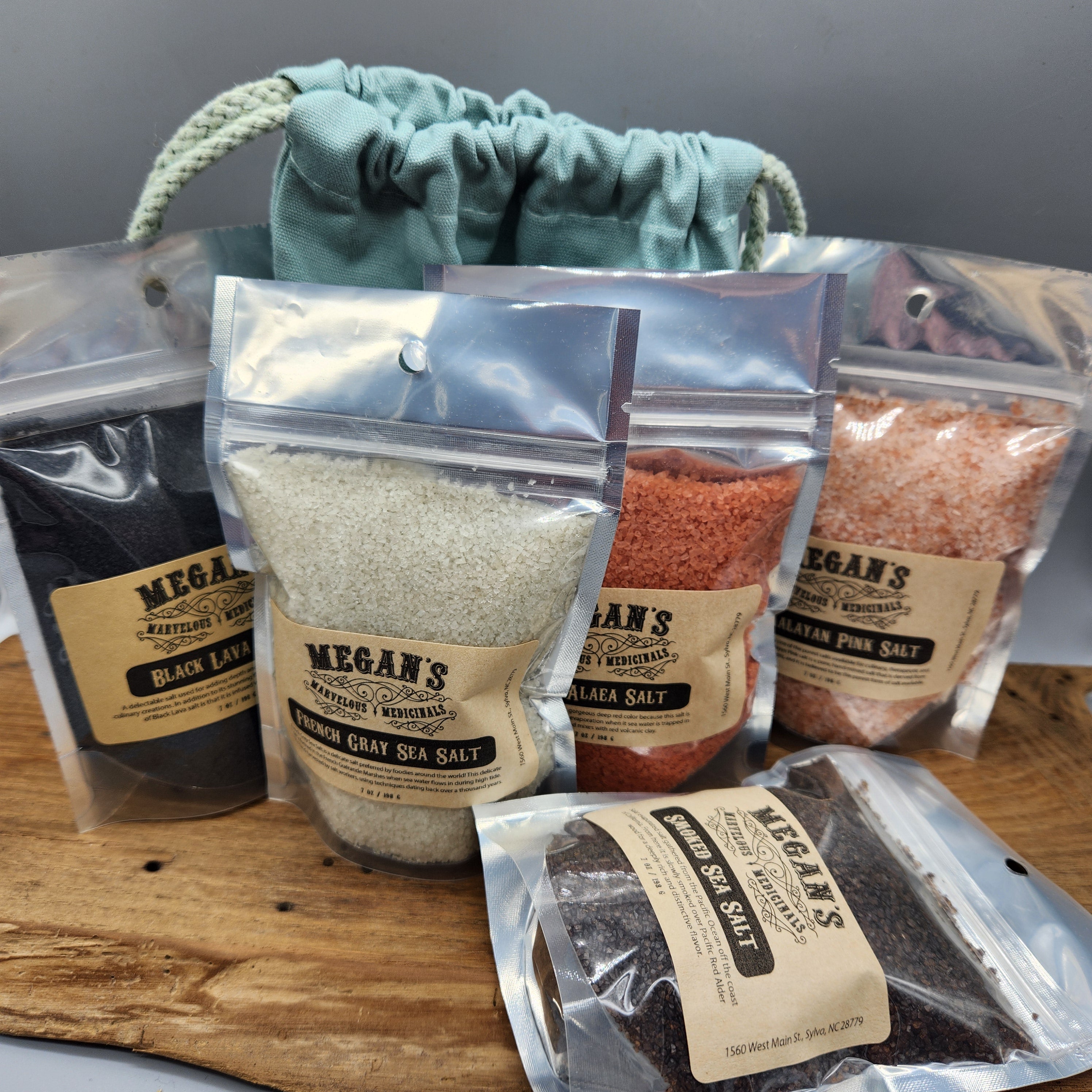 Gourmet Salt Sampler Set – Black Lava, Red Alaea, Smoked, Himalayan & French Grey Sea Salt