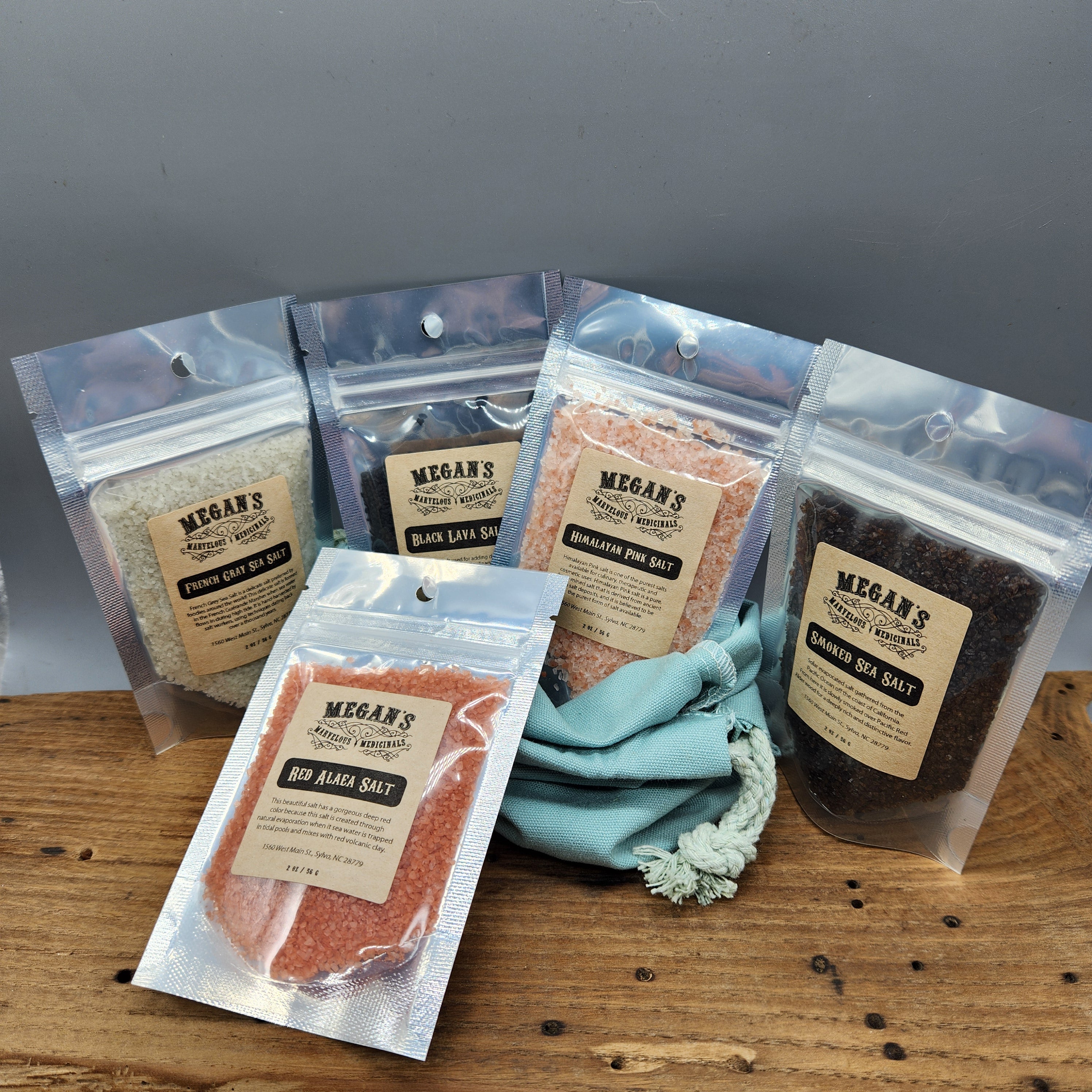 Gourmet Salt Sampler Set – Black Lava, Red Alaea, Smoked, Himalayan & French Grey Sea Salt