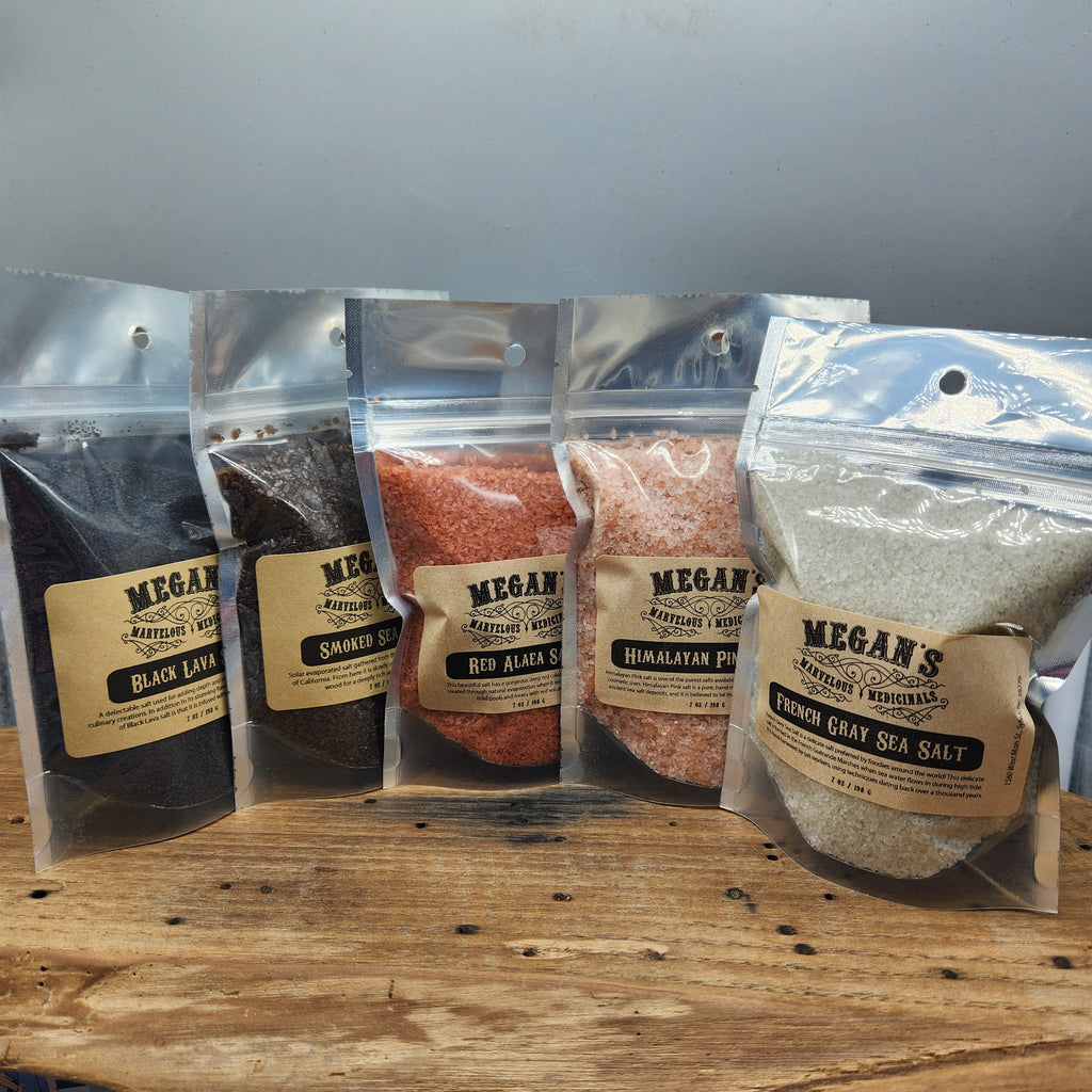 Gourmet Salt Sampler Set – Black Lava, Red Alaea, Smoked, Himalayan & French Grey Sea Salt