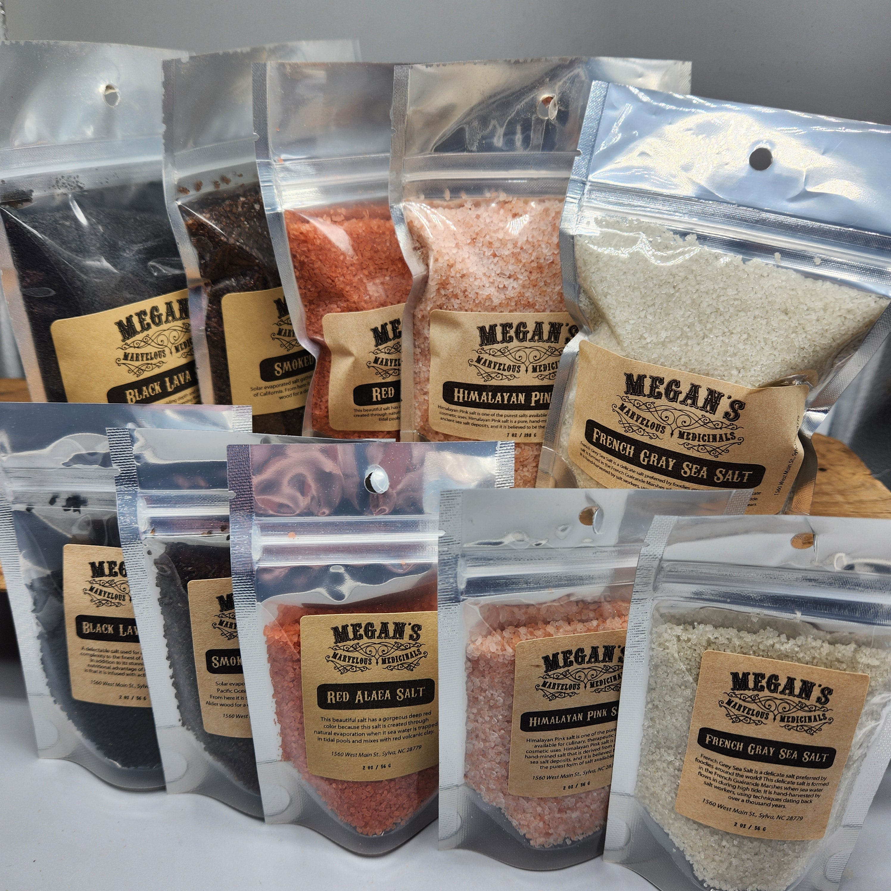 Gourmet Salt Sampler Set – Black Lava, Red Alaea, Smoked, Himalayan & French Grey Sea Salt