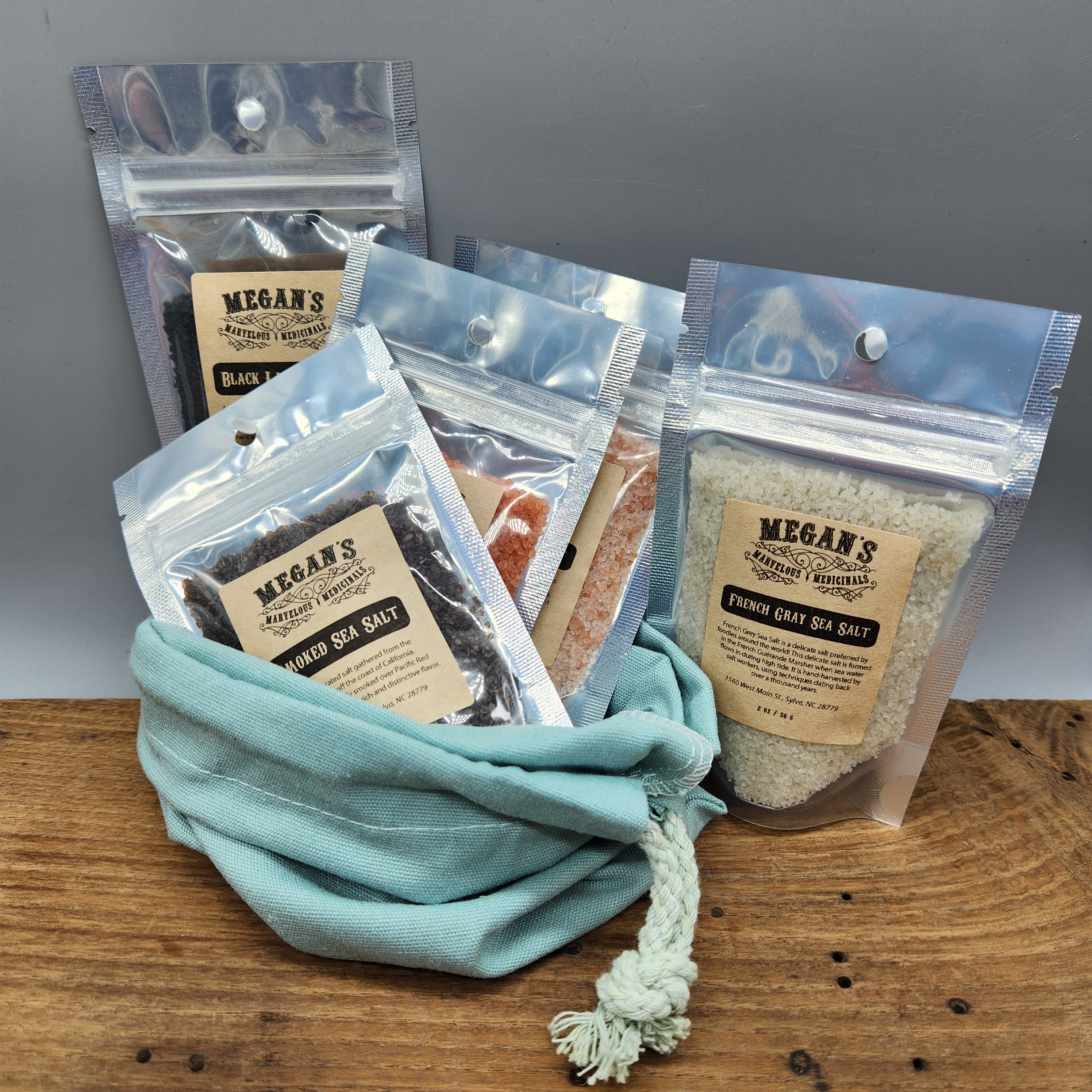Gourmet Salt Sampler Set – Black Lava, Red Alaea, Smoked, Himalayan & French Grey Sea Salt