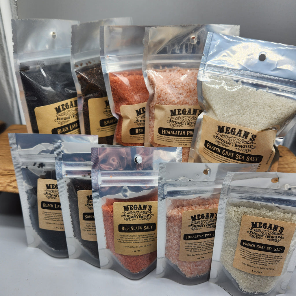 Gourmet Salt Sampler Set – Black Lava, Red Alaea, Smoked, Himalayan & French Grey Sea Salt